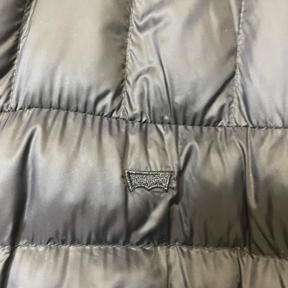 Levi’s Black Men’s Quilted  Puffer Jacket Red tab Logo Size XXL - Picture 12 of 16